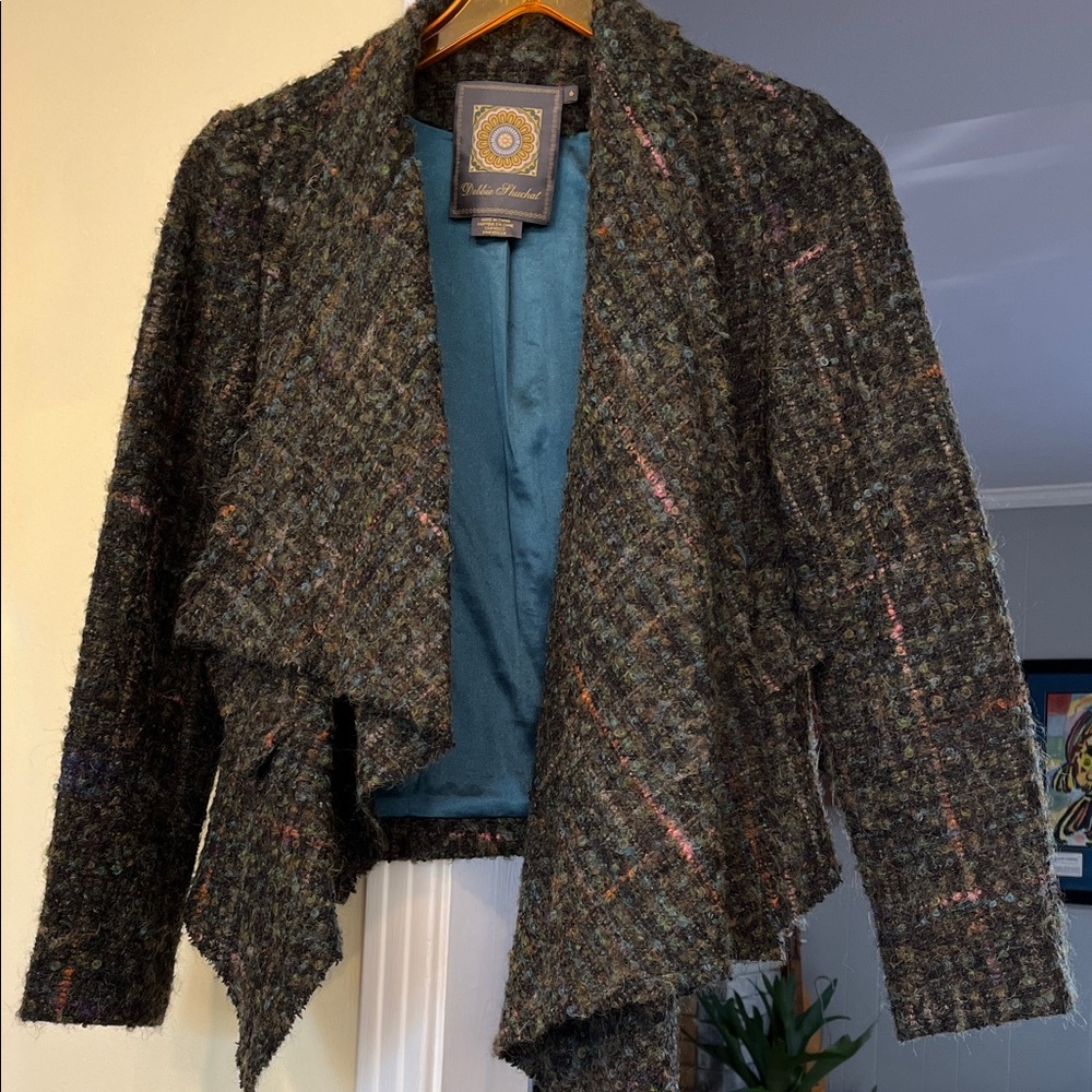 Debbie Shuchat Chic Multicolor Tweed Jacket Size 6